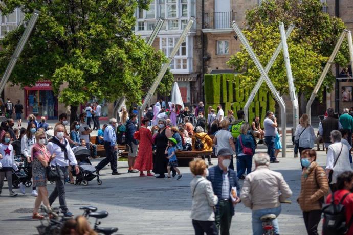 Personas en la Virgen Blanca.