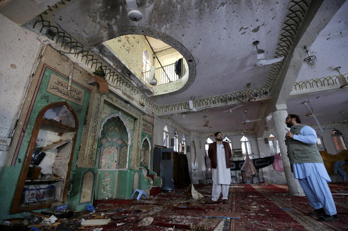 Estado en el que ha quedado la mezquita tras el atentado.