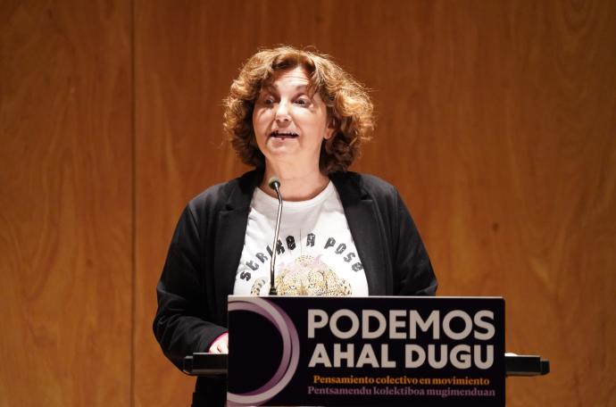La coordinadora de Podemos Ahal Dugu y diputada de Unidas Podemos, Pilar Garrido