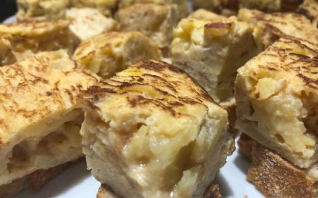 Imagen de un pintxo de tortilla del Mesón de la Tortilla