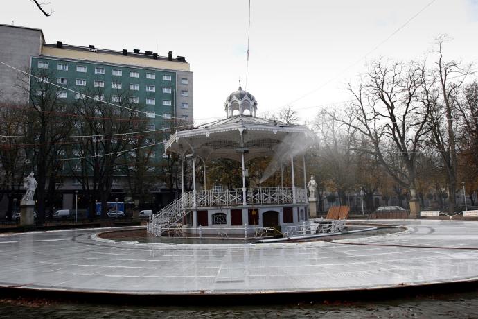 Pista de hielo en el parque de La Florida.