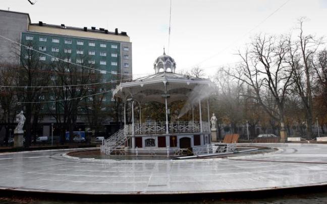 Pista de hielo en el parque de La Florida.