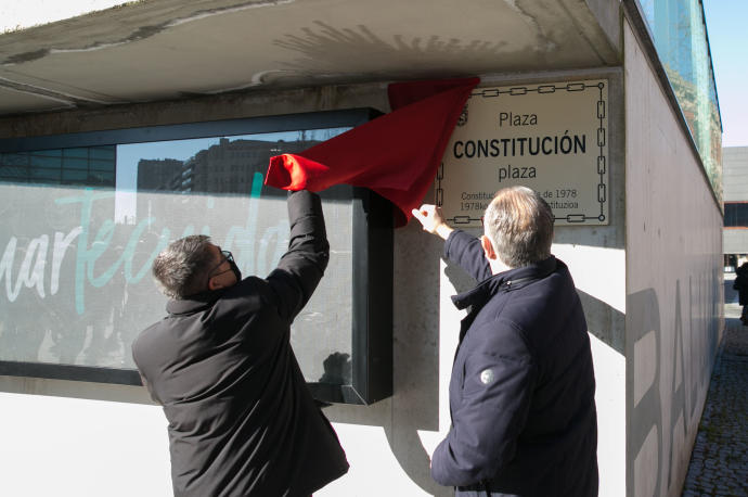 Inauguración de la plaza de la Constitución en Pamplona.