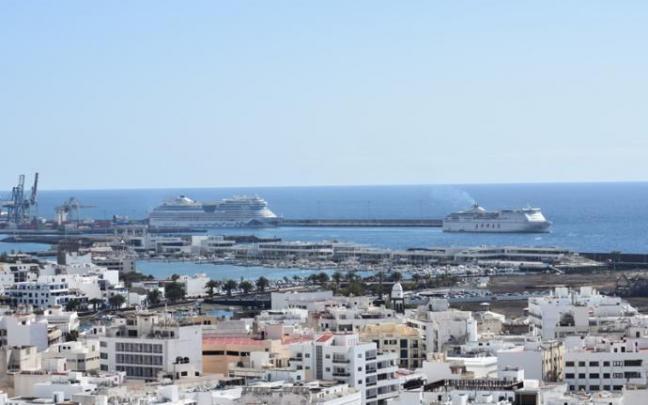 Vista aérea de Arrecife, capital de Lanzarote