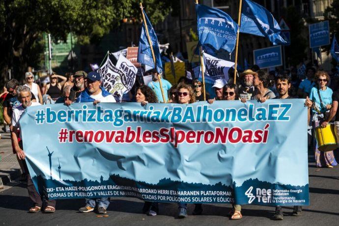 Momento de la manifestación en Pamplona.