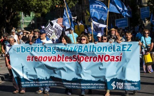 Momento de la manifestación en Pamplona.