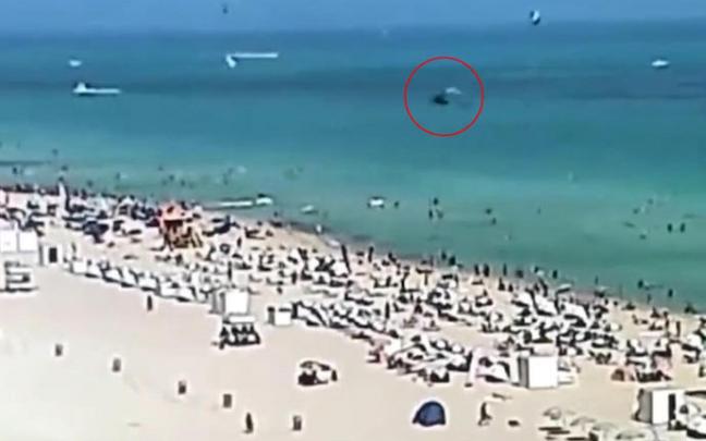 Momento en el que el helicóptero se estrella.