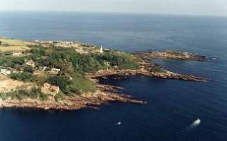 Vista aérea de la playa de los Frailes