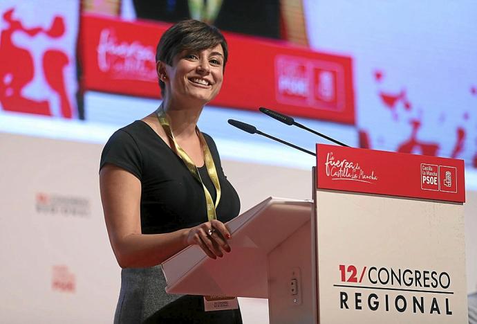 La ministra de Política Territorial y portavoz del Gobierno, Isabel Rodríguez, en el Congreso del PSOE de Castilla-La Mancha. Foto: E.P.