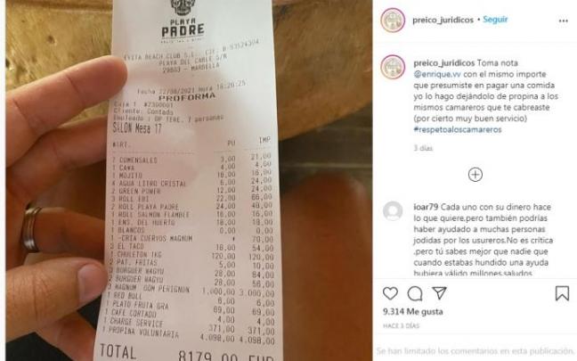 La cuenta de 8.000 euros. La cuenta de 8.000 euros.