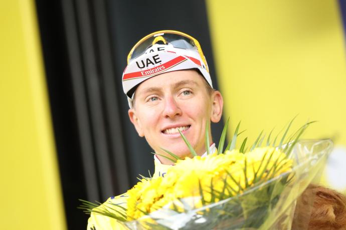 Pogacar, en el podio del pasado Tour de Francia.