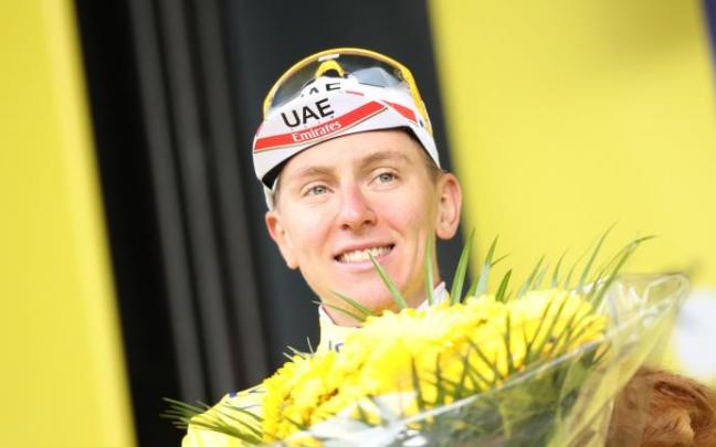 Pogacar, en el podio del pasado Tour de Francia.