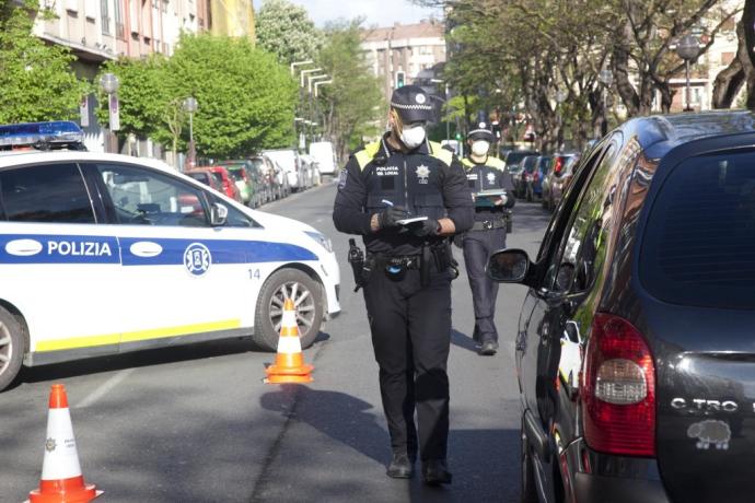 Control de la Policía Local de Vitoria.