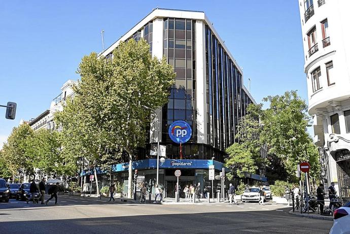 Edificio de la sede del PP, en el número 13 de la calle Génova de Madrid. Foto: E.P.