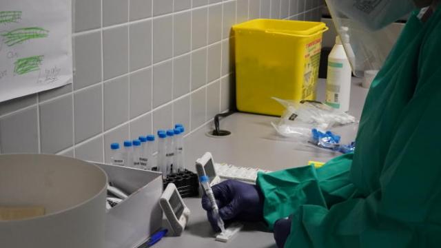 Una sanitaria realiza un test de antígenos