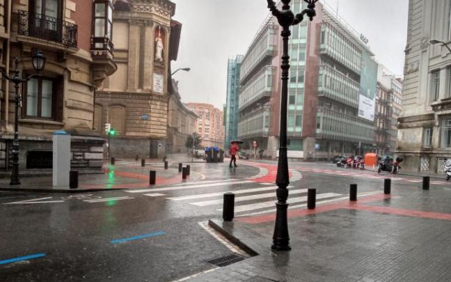 Imagen de Bilbao bajo una intensa lluvia Imagen de Bilbao bajo una intensa lluvia