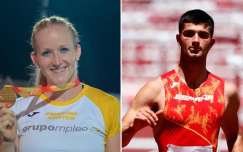 El saltador de vallas Asier Martínez y la lanzadora de disco June Kintana