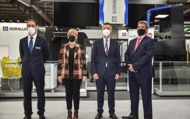 Pello Rodríguez, Arantxa Tapia, Xabier Ortueta y Xabier Basañez en la presentación de la BIEMH 2022
