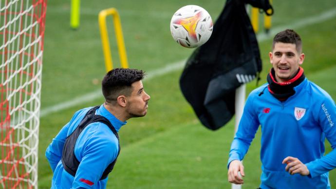 Imagen del último entrenamiento del Athletic antes de partir para Mallorca.