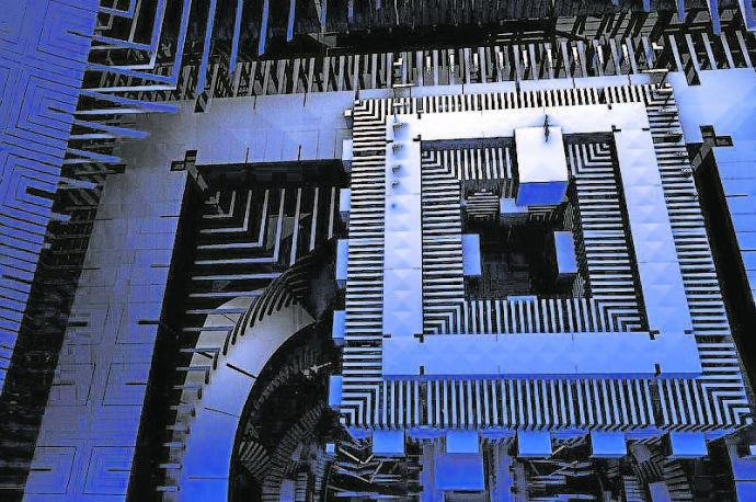 Procesador de un ordenador cuántico.