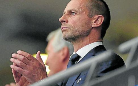 El presidente de la UEFA, Aleksander Ceferin, en Wembley durante la final de la Eurocopa.