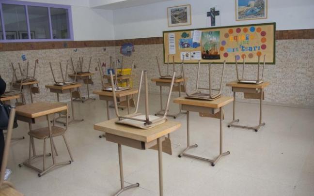 Interior de un aula de un colegio de Vitoria.