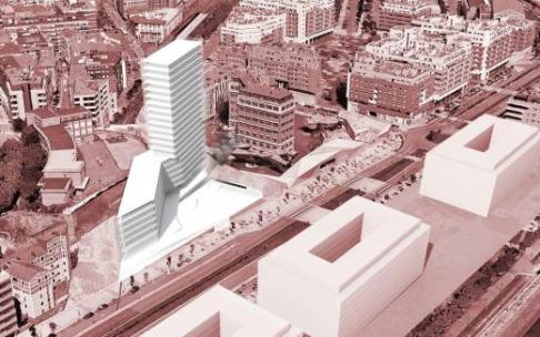 Ubicación de la parcela sacada a la venta donde se levantará la Torre Pormetxeta.