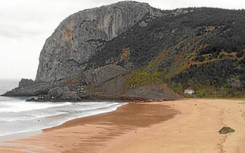 La pareja de alimoches ha elegido la protección de Ogoño para criar a su polluelo nacido "hace unos 70 días". Foto: I. Fradua