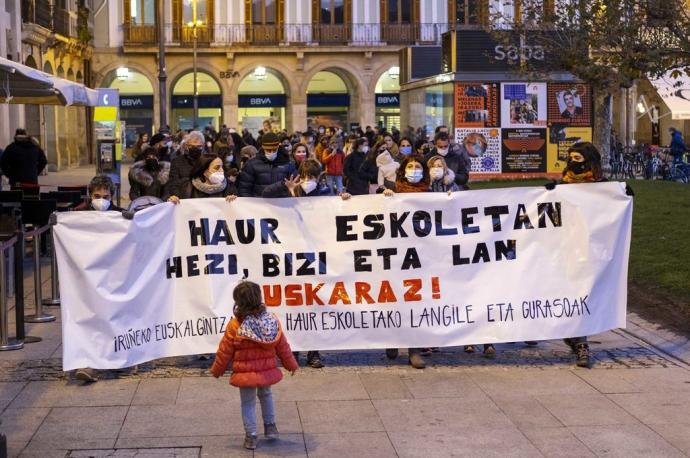 Manifestación el pasado mes de diciembre exigiendo plazas en euskera en el ciclo 0-3.