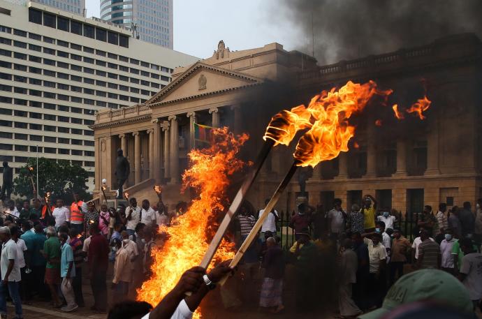 Protestas en Colombo, Sri Lanka.