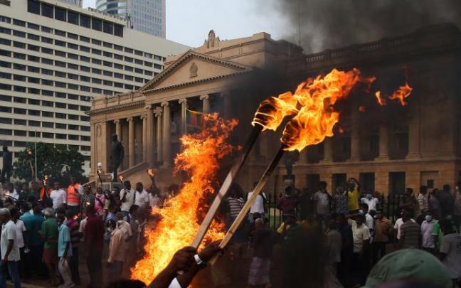 Protestas en Colombo, Sri Lanka.