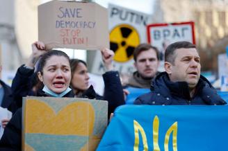 Protestas en medio mundo por la invasión de Rusia a Ucrania.