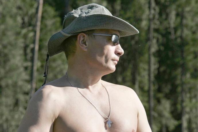 Putin durante una jornada de pesca.