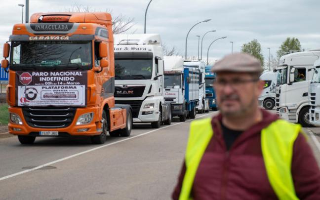 Protesta de transportistas en Ciudad Real.