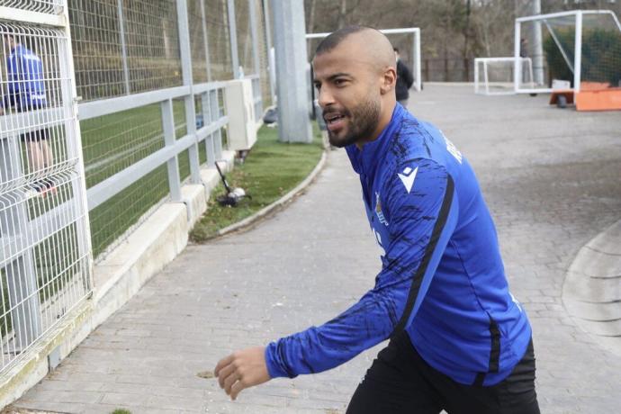 Rafinha, al comienzo de un entrenamiento en Zubieta.