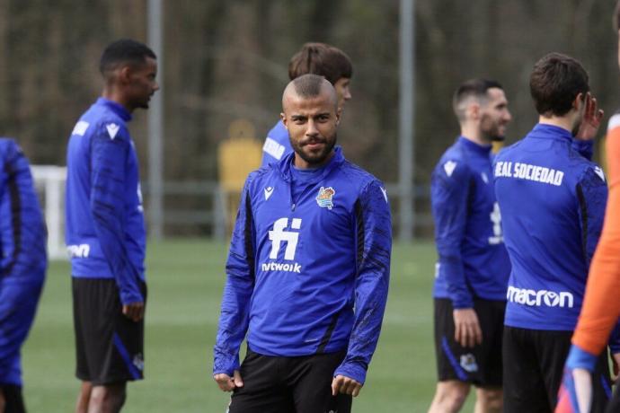 Rafinha, en un momento del entrenamiento.