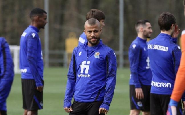 Rafinha, en un momento del entrenamiento.