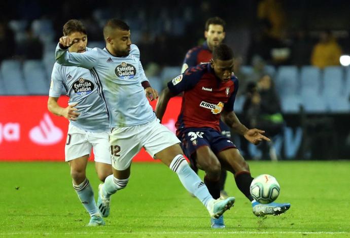 Rafinha, durante un partido ante Osasuna con la camiseta del Celta.