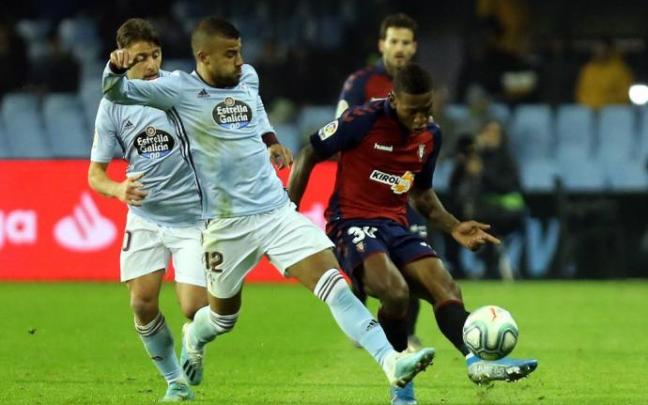 Rafinha, durante un partido ante Osasuna con la camiseta del Celta.