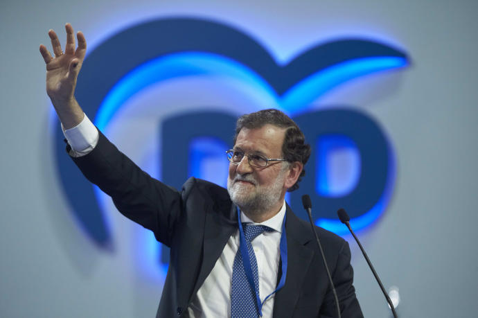 Mariano Rajoy, durante su intervención en el Congreso extraordinario del PP