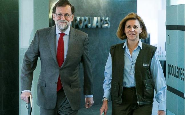Rajoy y Cospedal, en una imagen de 2018. Rajoy y Cospedal, en una imagen de 2018.