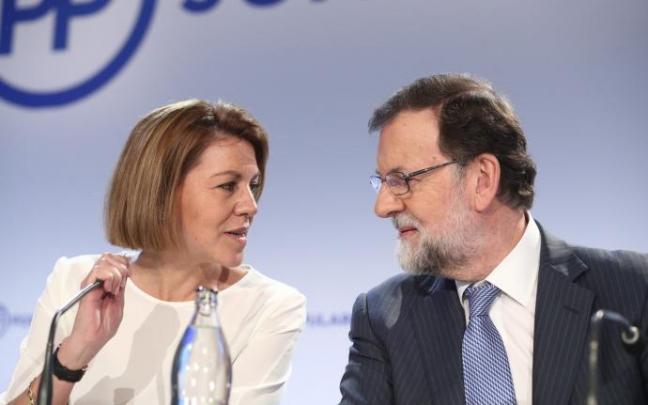 María Dolores de Cospedal y Mariano Rajoy en una imagen de archivo de 2018. María Dolores de Cospedal y Mariano Rajoy en una imagen de archivo de 2018.