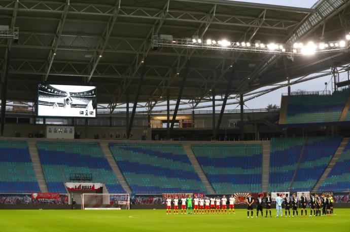 Una panorámica del Red Bull Arena, antes de un partido sin público.