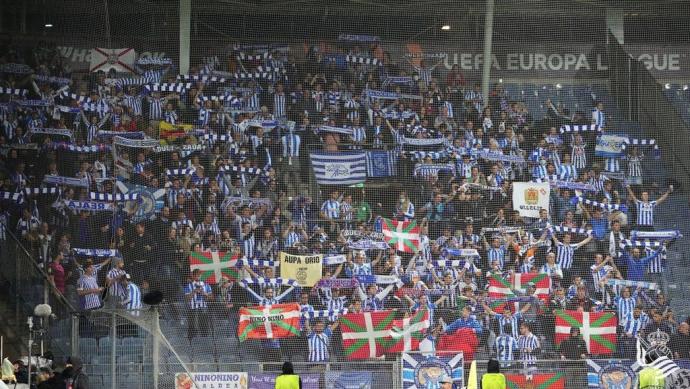 Los aficionados realistas que presenciaron el jueves pasado el partido de Graz.