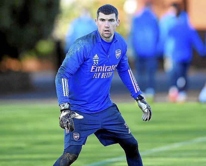 Ryan, durante un entrenamiento con el Arsenal, donde ha militado cedido desde enero. Foto: Arsenal FC