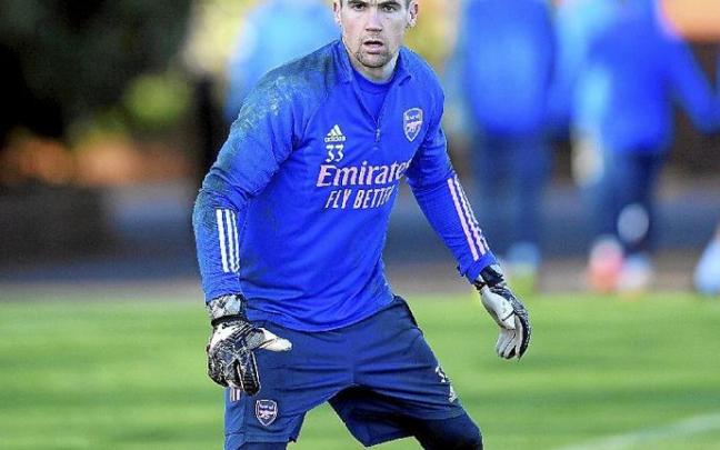 Ryan, durante un entrenamiento con el Arsenal, donde ha militado cedido desde enero. Foto: Arsenal FC