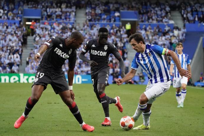 Mikel Oyarzabal, en el encuentro que la Real jugó en Anoeta ante el Mónaco