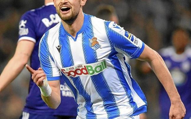 Januzaj celebra su gol, el pasado curso ante el Valladolid (1-0). Foto: R.P.