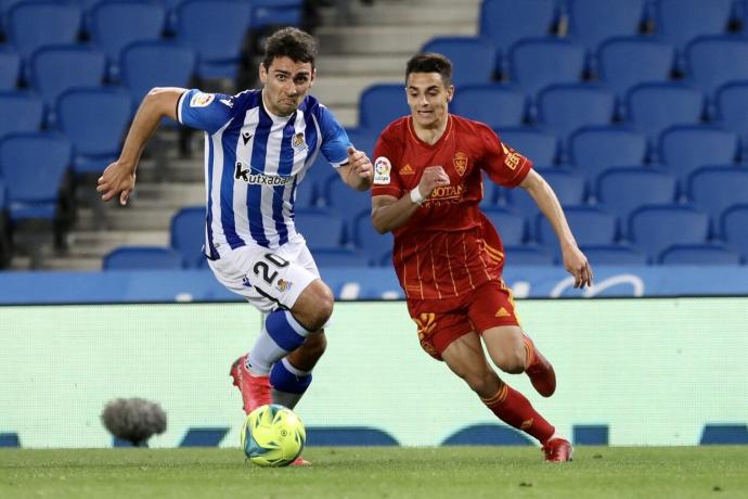 Ander Martín, durante el último partido del Sanse esta pasada temporada, ante el Zaragoza.