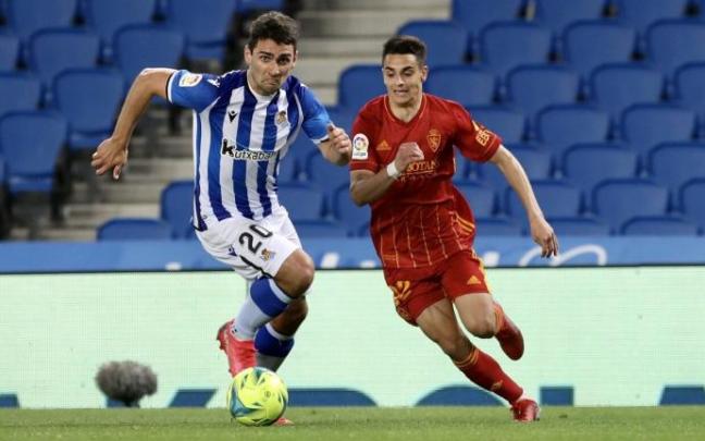 Ander Martín, durante el último partido del Sanse esta pasada temporada, ante el Zaragoza.